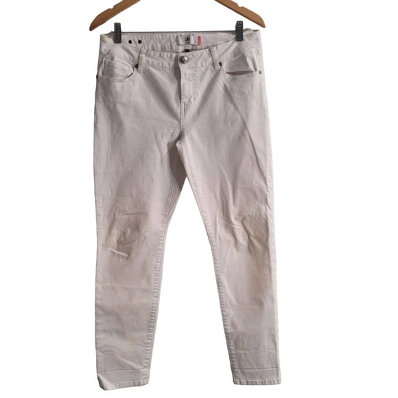 🐑EUC-CAbi Women's Cream Straight Leg Jeans - Picture 3 of 13